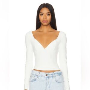 Free people intimately FP duo, corset Cami long sleeve XS NWT Cream/white
